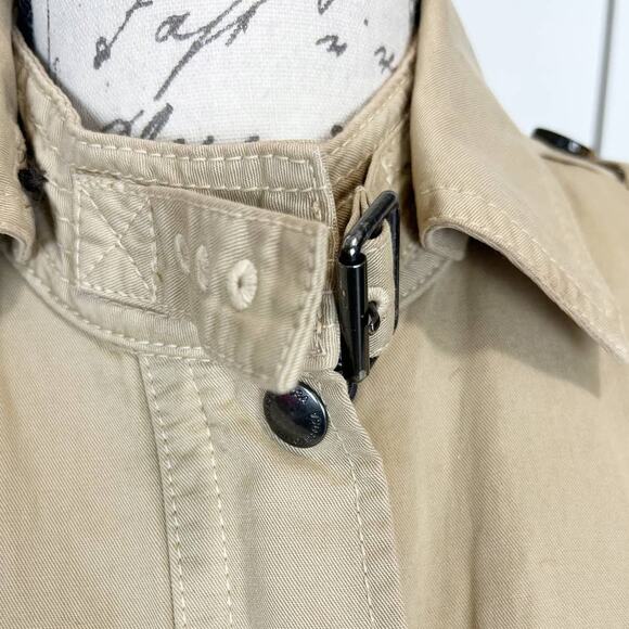 Martin and Osa Khaki Linen Blend Casual Military Style Utility Jacket Size 2 - Picture 8 of 14